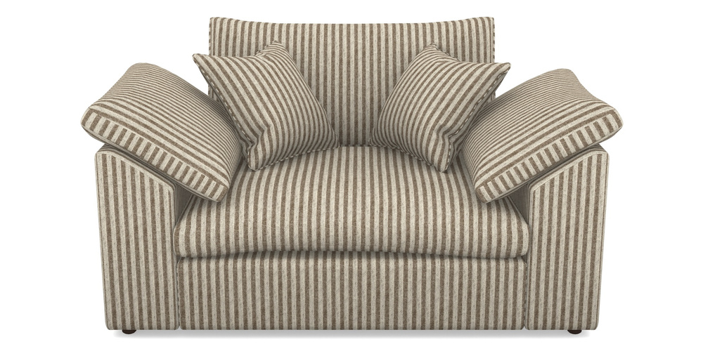 Product photograph of Big Softie Sloped Arm Sloped Arm Snuggler In Cloth 22 - Pinstripe - Peat from Sofas and Stuff Limited