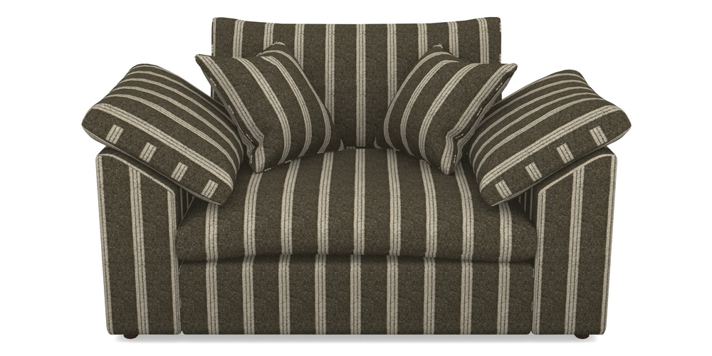 Product photograph of Big Softie Sloped Arm Sloped Arm Snuggler In Cloth 20 - Design 2 - Olive Stripe from Sofas and Stuff Limited