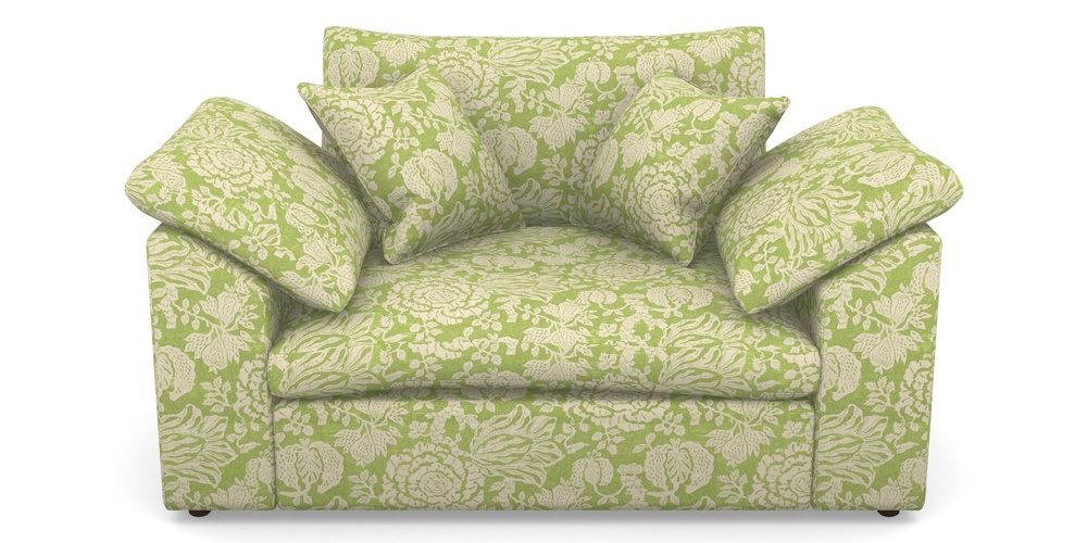 Product photograph of Big Softie Sloped Arm Sloped Arm Snuggler In V A Brompton Collection - Flowering Kale - Lime from Sofas and Stuff Limited