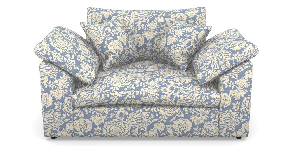 Product photograph of Big Softie Sloped Arm Sloped Arm Snuggler In V A Brompton Collection - Flowering Kale - Morning Blue from Sofas and Stuff Limited