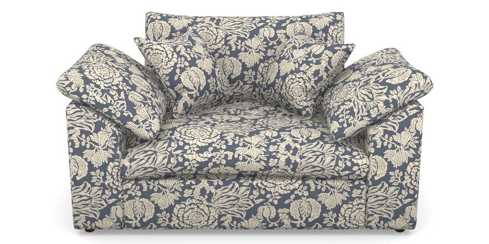 Product photograph of Big Softie Sloped Arm Sloped Arm Snuggler In V A Brompton Collection - Flowering Kale - Midnight Blue from Sofas and Stuff Limited