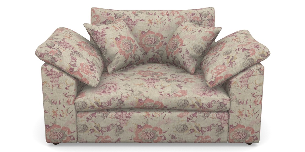 Product photograph of Big Softie Sloped Arm Sloped Arm Snuggler In Floral Linen - Faith Antique Sangria from Sofas and Stuff Limited