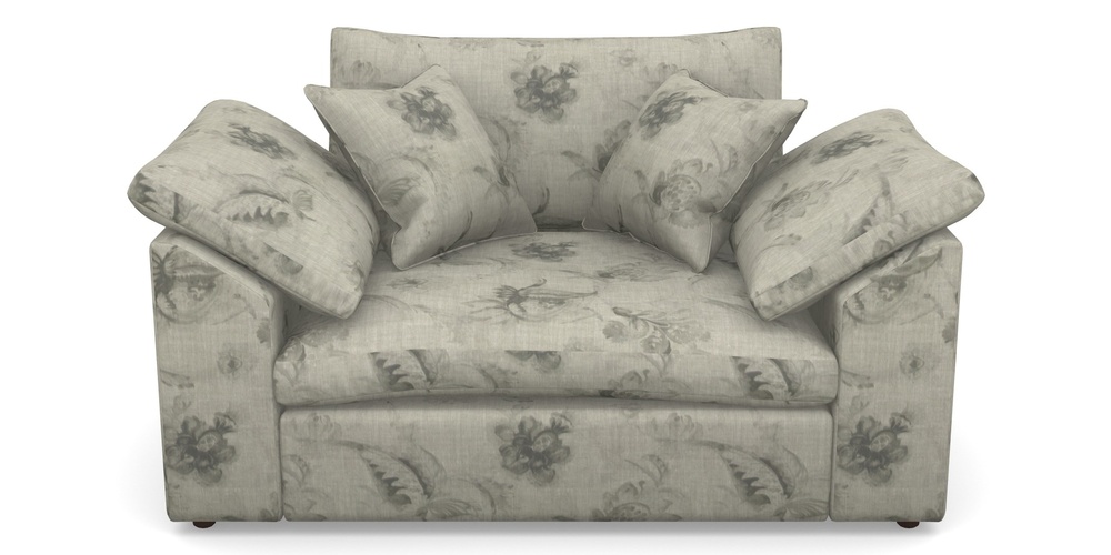 Product photograph of Big Softie Sloped Arm Sloped Arm Snuggler In Floral Linen - Lela Mystery Oat Sepia from Sofas and Stuff Limited