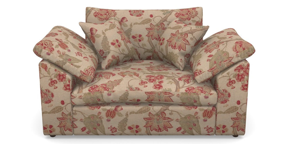 Product photograph of Big Softie Sloped Arm Sloped Arm Snuggler In Floral Linen - Indienne T Rosso from Sofas and Stuff Limited