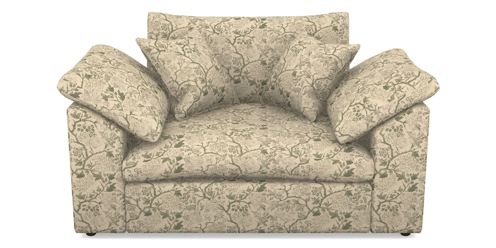 Product photograph of Big Softie Sloped Arm Sloped Arm Snuggler In Rhs Collection - Gertrude Jekyll Linen Cotton Blend - Green from Sofas and Stuff Limited