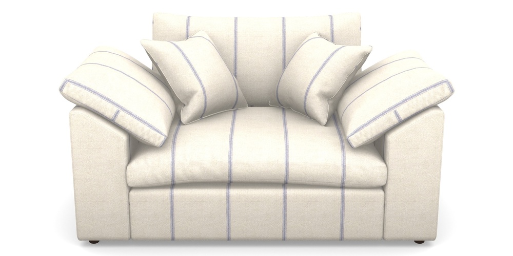 Product photograph of Big Softie Sloped Arm Sloped Arm Snuggler In Grain Sack Stripe - Blue from Sofas and Stuff Limited