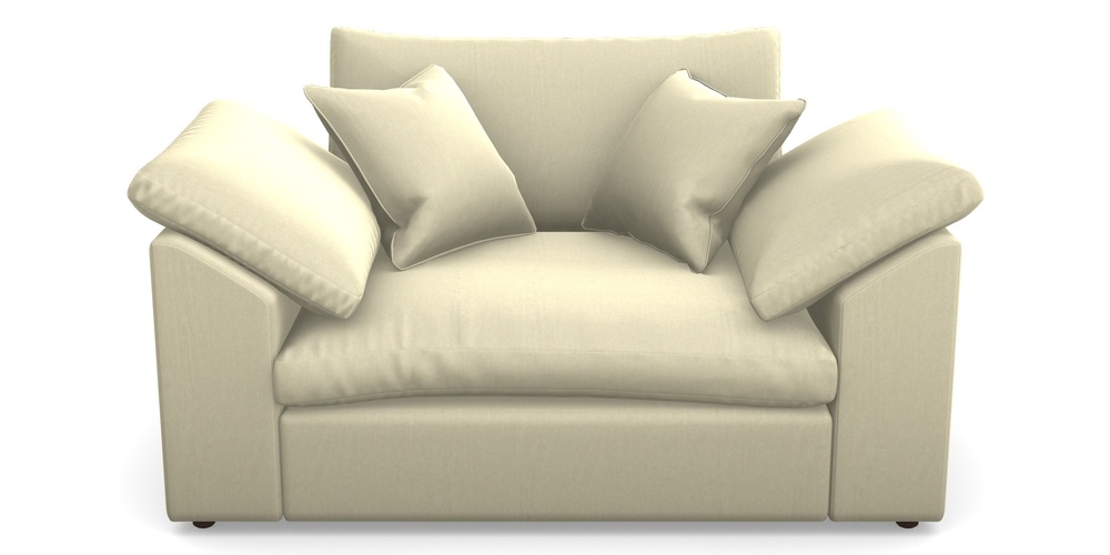 Product photograph of Big Softie Sloped Arm Sloped Arm Snuggler In House Velvet - Latte from Sofas and Stuff Limited