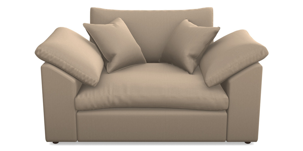 Product photograph of Big Softie Sloped Arm Sloped Arm Snuggler In House Velvet - Linen from Sofas and Stuff Limited