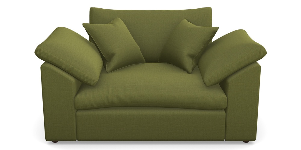 Product photograph of Big Softie Sloped Arm Sloped Arm Snuggler In House Velvet - Olive from Sofas and Stuff Limited