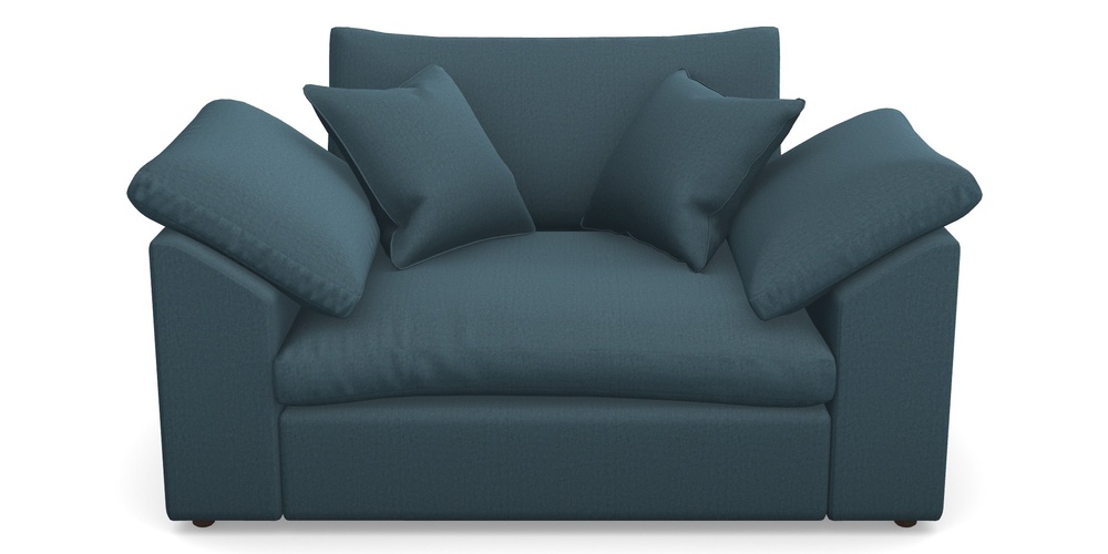 Product photograph of Big Softie Sloped Arm Sloped Arm Snuggler In House Velvet - Petrol from Sofas and Stuff Limited