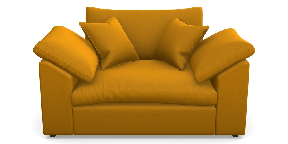 Product photograph of Big Softie Sloped Arm Sloped Arm Snuggler In House Velvet - Saffron from Sofas and Stuff Limited