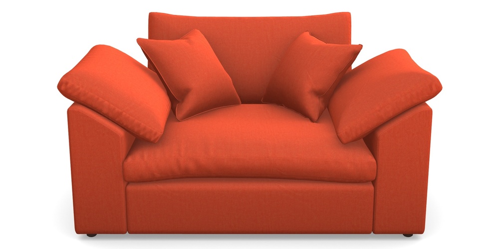 Product photograph of Big Softie Sloped Arm Sloped Arm Snuggler In House Velvet - Terracotta from Sofas and Stuff Limited