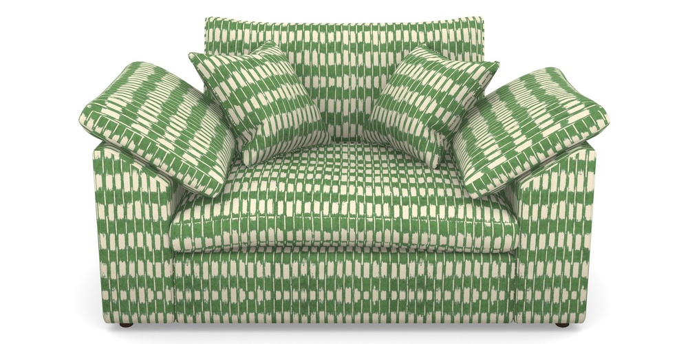 Product photograph of Big Softie Sloped Arm Sloped Arm Snuggler In V A Brompton Collection - Ikat - Basil from Sofas and Stuff Limited