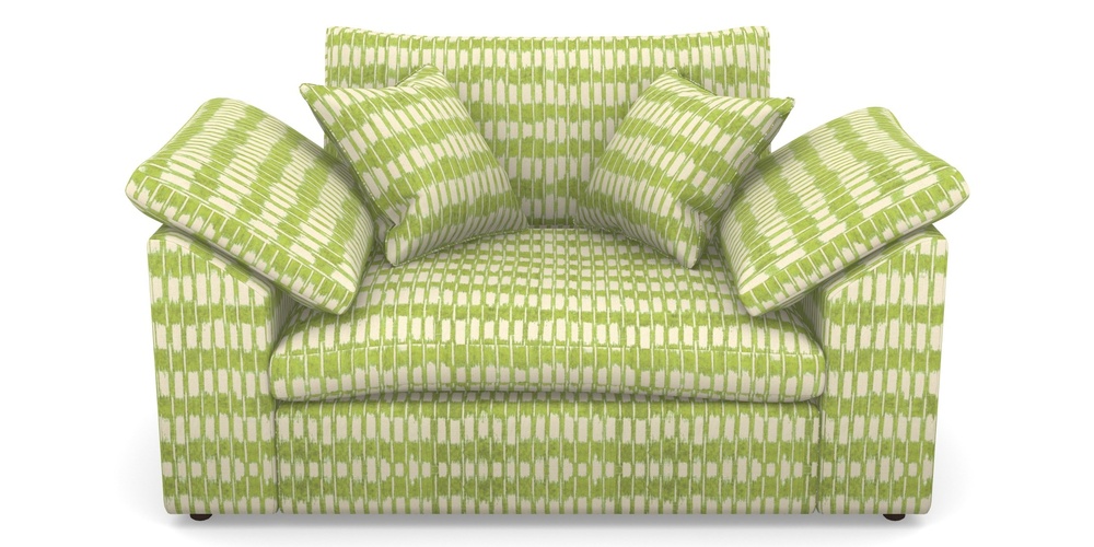 Product photograph of Big Softie Sloped Arm Sloped Arm Snuggler In V A Brompton Collection - Ikat - Lime from Sofas and Stuff Limited