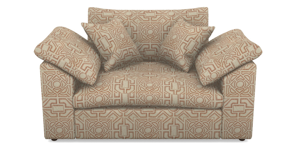 Product photograph of Big Softie Sloped Arm Sloped Arm Snuggler In Rhs Collection - Large Knot Garden Linen - Terracotta from Sofas and Stuff Limited