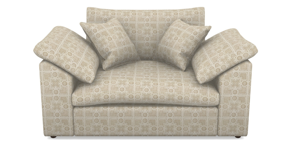 Product photograph of Big Softie Sloped Arm Sloped Arm Snuggler In Rhs Collection - Small Knot Garden Cotton Weave - Gold from Sofas and Stuff Limited