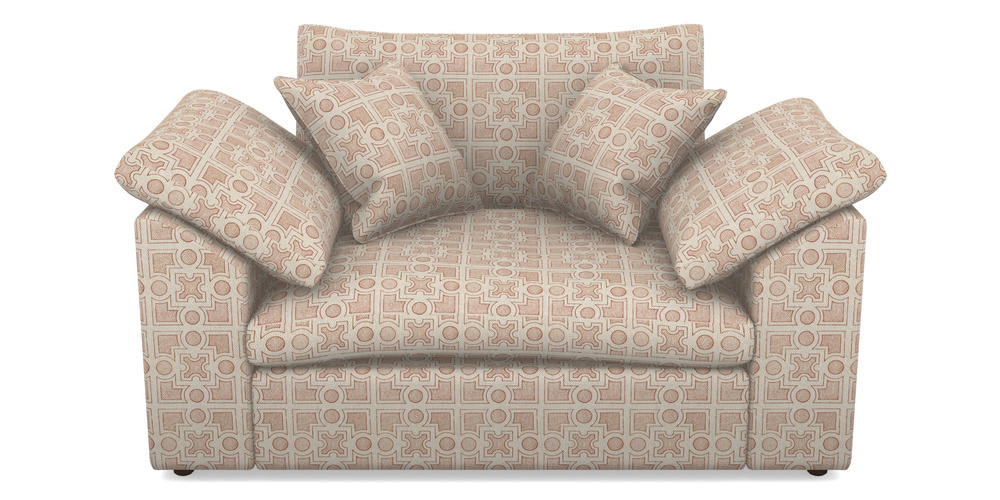 Product photograph of Big Softie Sloped Arm Sloped Arm Snuggler In Rhs Collection - Small Knot Garden Cotton Weave - Terracotta from Sofas and Stuff Limited