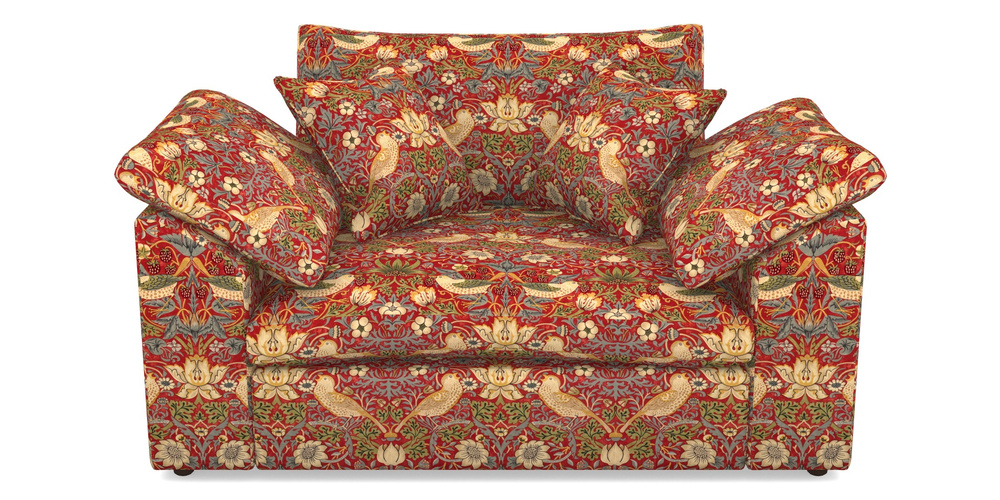 Product photograph of Big Softie Sloped Arm Sloped Arm Snuggler In William Morris Collection - Strawberry Thief - Crimson Slate from Sofas and Stuff Limited