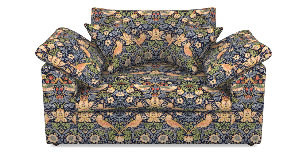 Product photograph of Big Softie Sloped Arm Sloped Arm Snuggler In William Morris Collection - Strawberry Thief - Indigo Mineral from Sofas and Stuff Limited