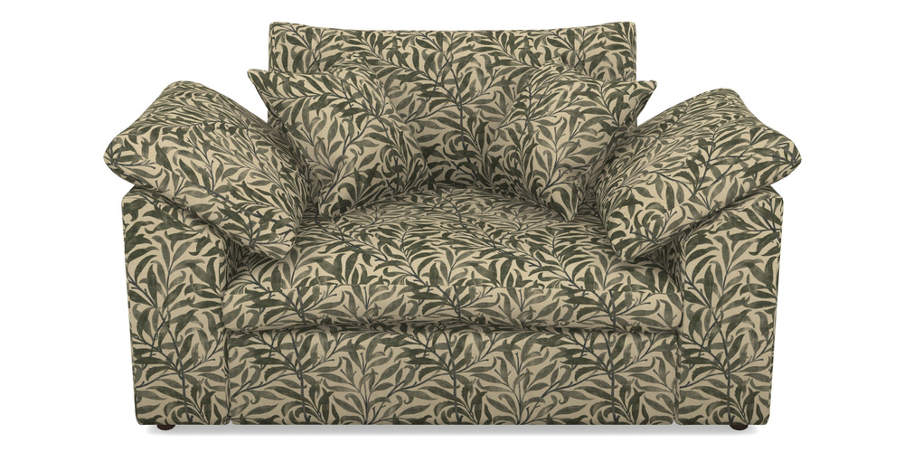 Product photograph of Big Softie Sloped Arm Sloped Arm Snuggler In V A Drawn From Nature - Willow Bough Large - Dark Green from Sofas and Stuff Limited