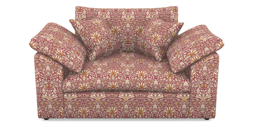 Product photograph of Big Softie Sloped Arm Sloped Arm Snuggler In William Morris Collection - Snakeshead - Claret Gold from Sofas and Stuff Limited