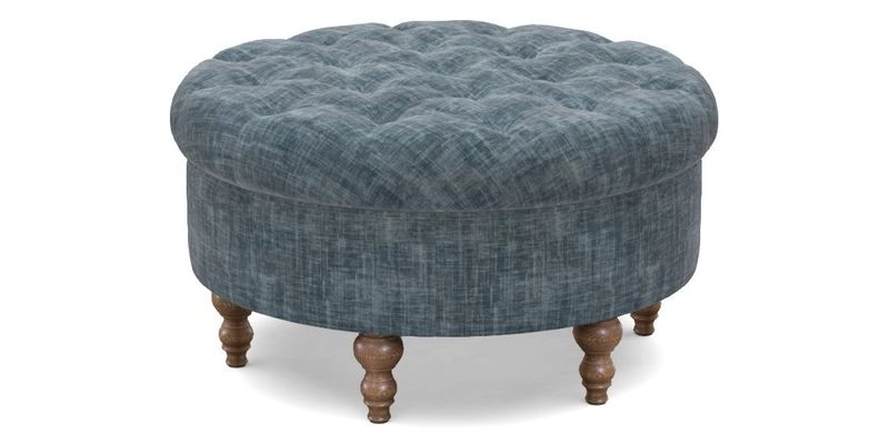 Burford Footstool in V&A Threads of India Opulent Velvets Lahore Dynasty Flame with fringe in Sophie Bullion Fringe Currant