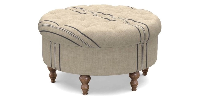 Burford Footstool in V&A Threads of India Opulent Velvets Lahore Dynasty Flame with fringe in Sophie Bullion Fringe Currant