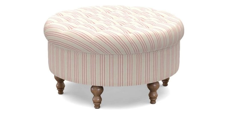 Burford Footstool in V&A Threads of India Opulent Velvets Lahore Dynasty Flame with fringe in Sophie Bullion Fringe Currant