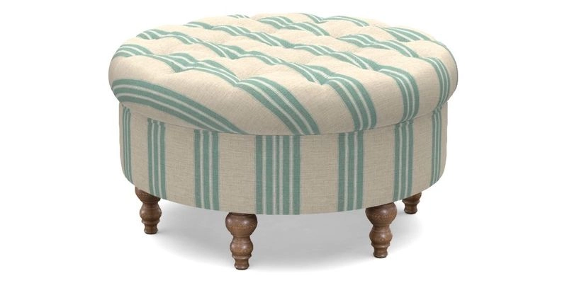 Burford Footstool in V&A Threads of India Opulent Velvets Lahore Dynasty Flame with fringe in Sophie Bullion Fringe Currant