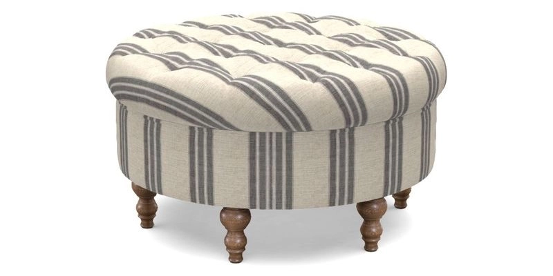 Burford Footstool in V&A Threads of India Opulent Velvets Lahore Dynasty Flame with fringe in Sophie Bullion Fringe Currant