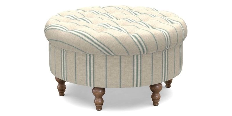 Burford Footstool in V&A Threads of India Opulent Velvets Lahore Dynasty Flame with fringe in Sophie Bullion Fringe Currant