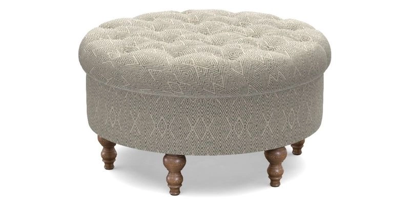 Burford Footstool in V&A Threads of India Opulent Velvets Lahore Dynasty Flame with fringe in Sophie Bullion Fringe Currant