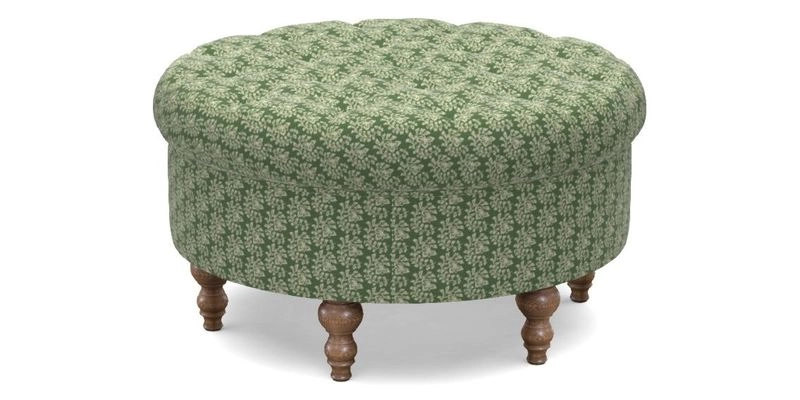 Burford Footstool in V&A Threads of India Opulent Velvets Lahore Dynasty Flame with fringe in Sophie Bullion Fringe Currant