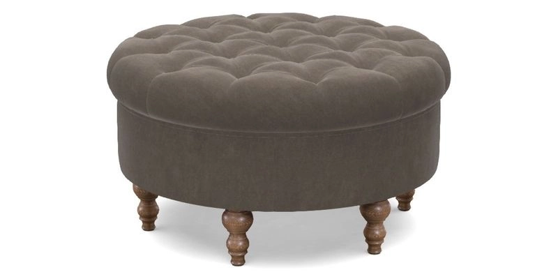 Burford Footstool in V&A Threads of India Opulent Velvets Lahore Dynasty Flame with fringe in Sophie Bullion Fringe Currant