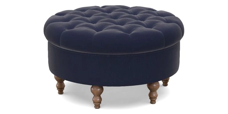 Burford Footstool in V&A Threads of India Opulent Velvets Lahore Dynasty Flame with fringe in Sophie Bullion Fringe Currant