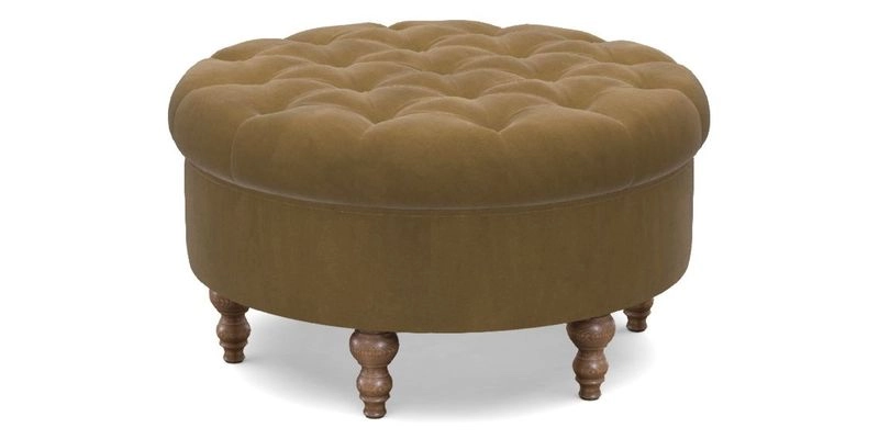 Burford Footstool in V&A Threads of India Opulent Velvets Lahore Dynasty Flame with fringe in Sophie Bullion Fringe Currant