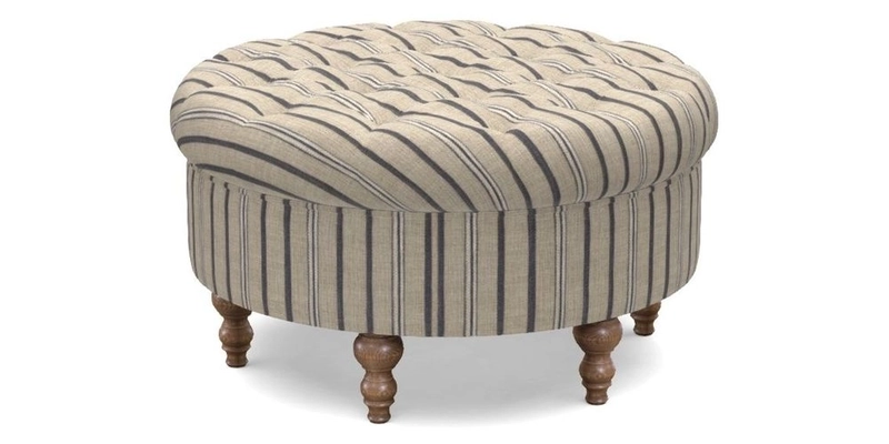 Burford Footstool in V&A Threads of India Opulent Velvets Lahore Dynasty Flame with fringe in Sophie Bullion Fringe Currant