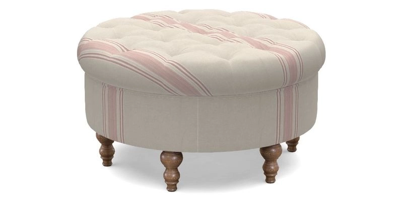 Burford Footstool in V&A Threads of India Opulent Velvets Lahore Dynasty Flame with fringe in Sophie Bullion Fringe Currant