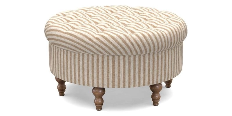 Burford Footstool in V&A Threads of India Opulent Velvets Lahore Dynasty Flame with fringe in Sophie Bullion Fringe Currant