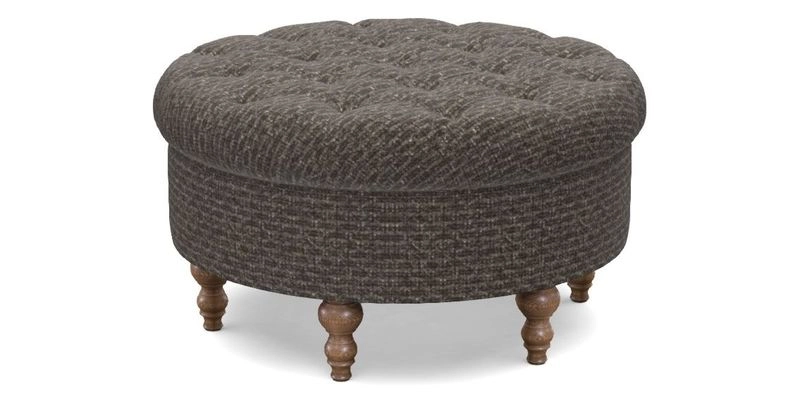 Burford Footstool in V&A Threads of India Opulent Velvets Lahore Dynasty Flame with fringe in Sophie Bullion Fringe Currant