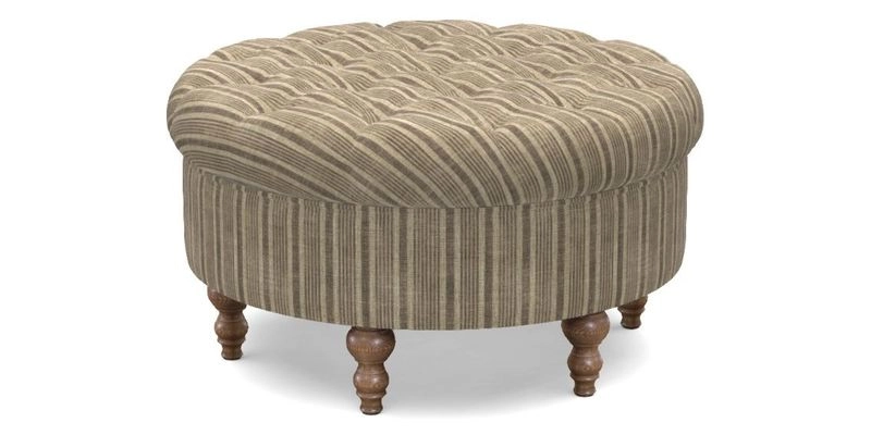 Burford Footstool in V&A Threads of India Opulent Velvets Lahore Dynasty Flame with fringe in Sophie Bullion Fringe Currant