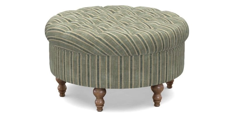 Burford Footstool in V&A Threads of India Opulent Velvets Lahore Dynasty Flame with fringe in Sophie Bullion Fringe Currant