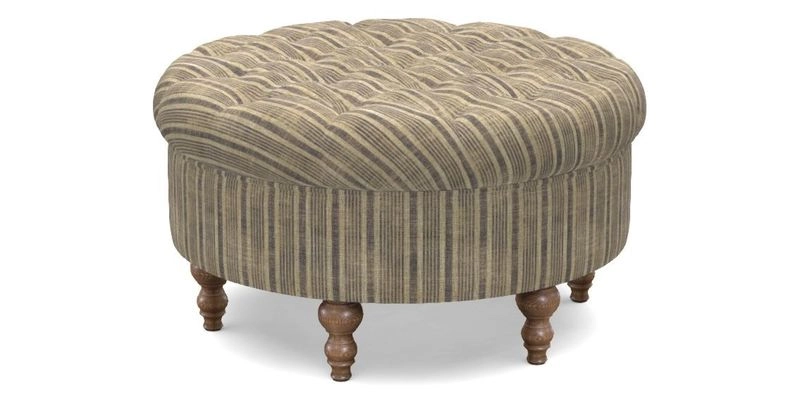 Burford Footstool in V&A Threads of India Opulent Velvets Lahore Dynasty Flame with fringe in Sophie Bullion Fringe Currant