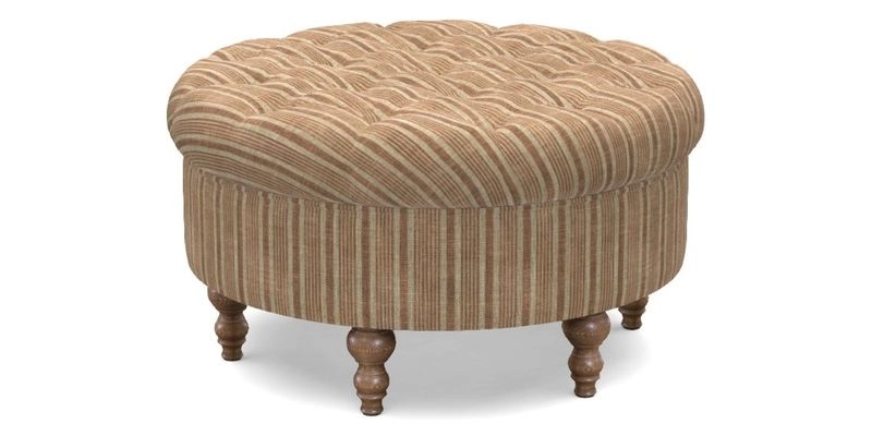 Burford Footstool in V&A Threads of India Opulent Velvets Lahore Dynasty Flame with fringe in Sophie Bullion Fringe Currant