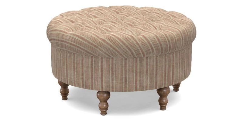 Burford Footstool in V&A Threads of India Opulent Velvets Lahore Dynasty Flame with fringe in Sophie Bullion Fringe Currant