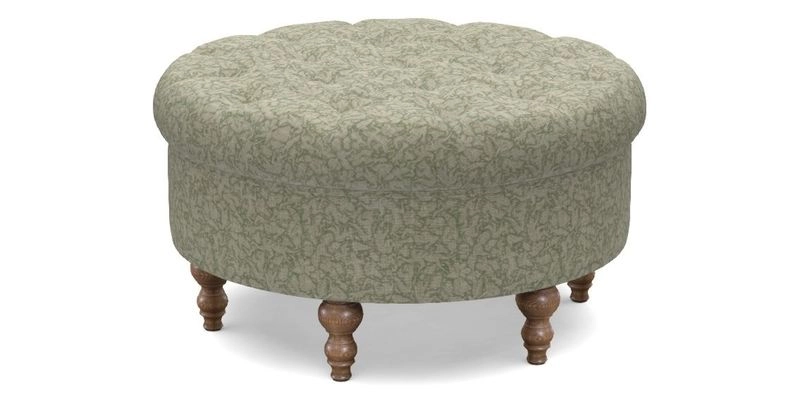 Burford Footstool in V&A Threads of India Opulent Velvets Lahore Dynasty Flame with fringe in Sophie Bullion Fringe Currant