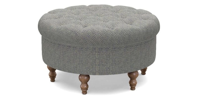 Burford Footstool in V&A Threads of India Opulent Velvets Lahore Dynasty Flame with fringe in Sophie Bullion Fringe Currant