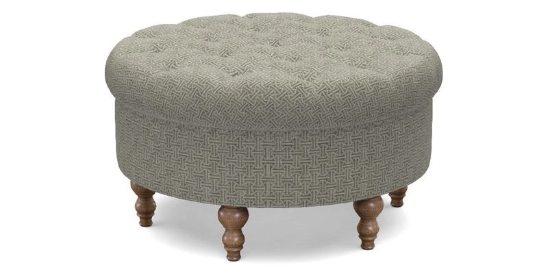 Burford Footstool in V&A Threads of India Opulent Velvets Lahore Dynasty Flame with fringe in Sophie Bullion Fringe Currant