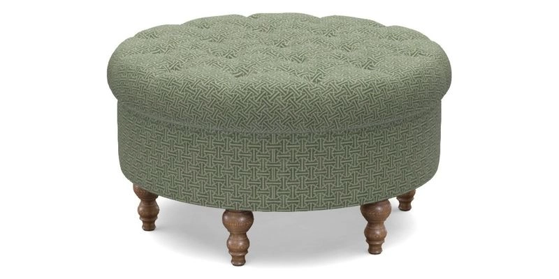 Burford Footstool in V&A Threads of India Opulent Velvets Lahore Dynasty Flame with fringe in Sophie Bullion Fringe Currant