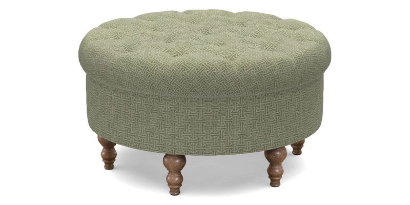 Burford Footstool in V&A Threads of India Opulent Velvets Lahore Dynasty Flame with fringe in Sophie Bullion Fringe Currant